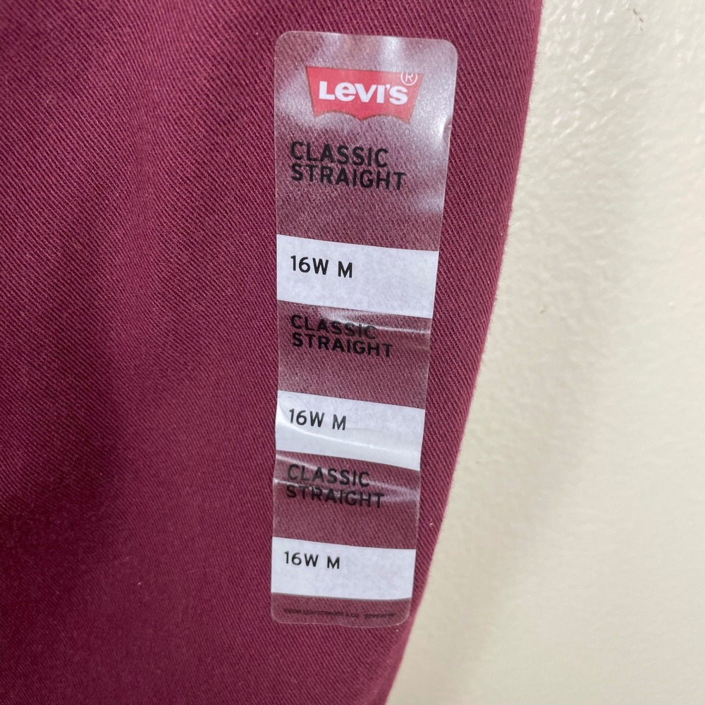 Levi's Women's 16W M Classic Straight Mid Rise Jeans Burgundy 236480063 NWT - Picture 6 of 13